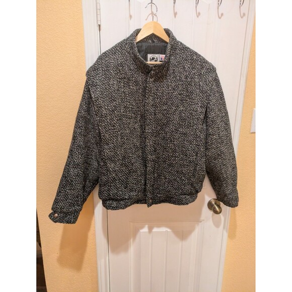 Rare VTG SADDLERY Cooper Collections Herringbone Lined Hooded Jacket 90s L - Picture 3 of 15